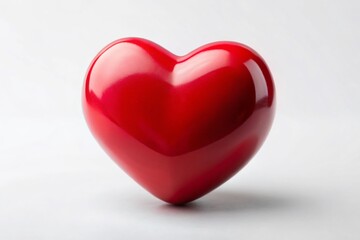 Fototapeta premium Red Heart on White Background - High Resolution Stock Photo