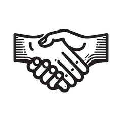 Obraz premium Simple black Vector Illustration of a Business Handshake
