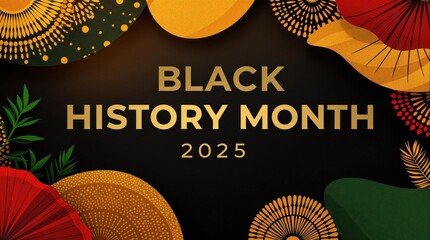 Celebrating black history month 2025 with vibrant patterns and colors