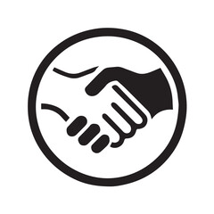 Simple black Vector Illustration of a Business Handshake