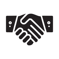 Obraz premium Simple black Vector Illustration of a Business Handshake