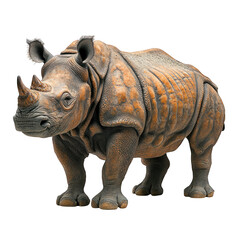 Fototapeta premium A detailed sculpture of a rhinoceros showcasing its features.