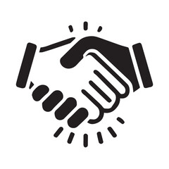 Obraz premium Simple black Vector Illustration of a Business Handshake