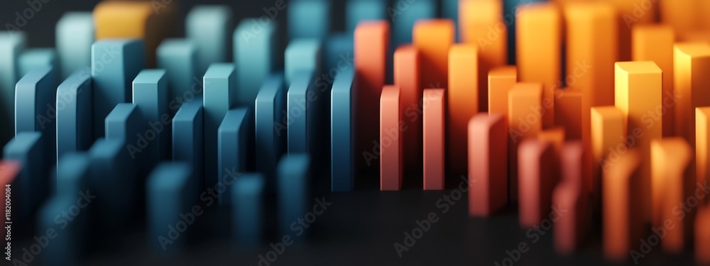 Poster vibrant and dynamic 3d rendered abstract visual representation of the frequency content and waveform
