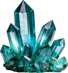 Blue crystal cluster. Generative AI. PNG