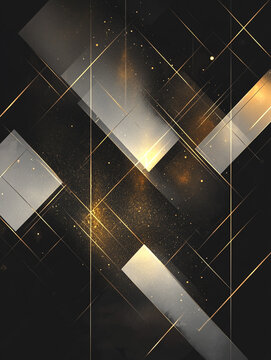 abstract gold rectangles with shinning light