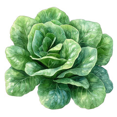 Obraz premium A fresh, green head of lettuce showcasing its vibrant leaves.