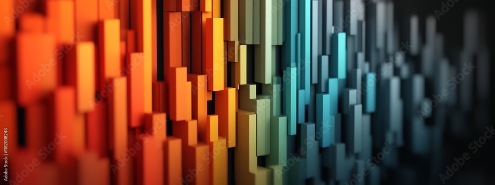 Poster vibrant digital spectrogram visualizing the frequency content of a musical composition