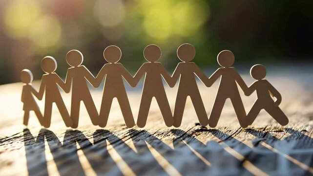 A group of people holding hands in a circle