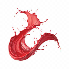 abstract 3d different color paint splashes in wave or curve style isolated on white background