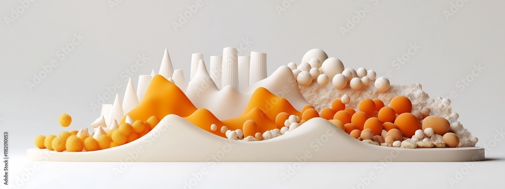 Aufkleber a 3d rendered abstract visualization depicting the frequency distribution of dietary preferences wit