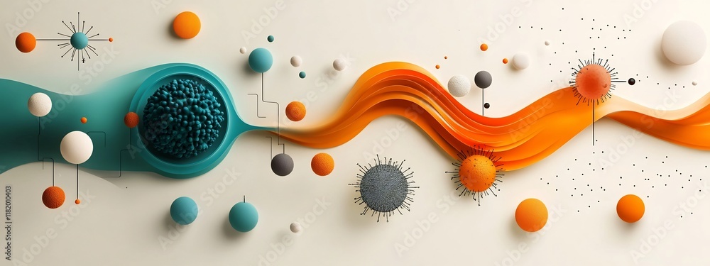 Poster visualizing the dynamic frequency response of a biological system an abstract depicting the intricat