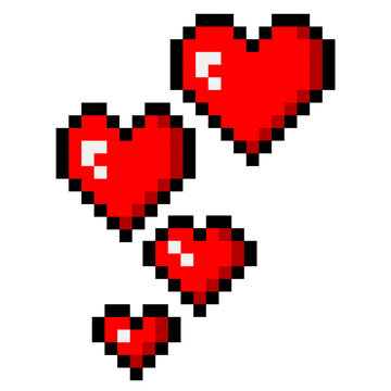 Ic&ocirc;ne de 4 coeurs style pixel art