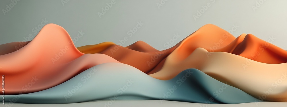 Poster captivating digital artwork featuring dynamic undulating waves of vibrant colors and fluid lines rep