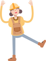 Woman Engineer Character Relaxing Illustration
