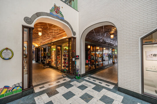 Specks Hof - a commercial building with the oldest preserved shopping arcade in Leipzig, Germany