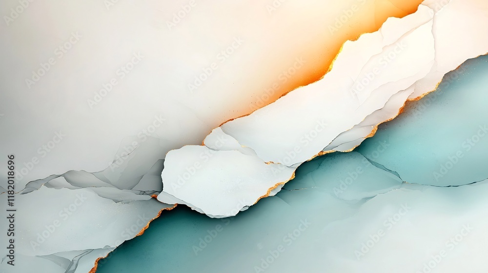 Aufkleber captivating abstract marble texture with shimmering golden accents digital intricate veins of white 