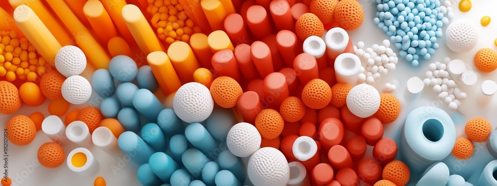 Poster captivating 3d rendered visualization of the frequency distribution of food consumption patterns in 