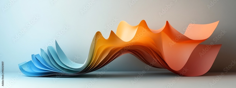 Poster a vibrant 3d rendered diagram that illustrates the complex frequency response of a material to diffe