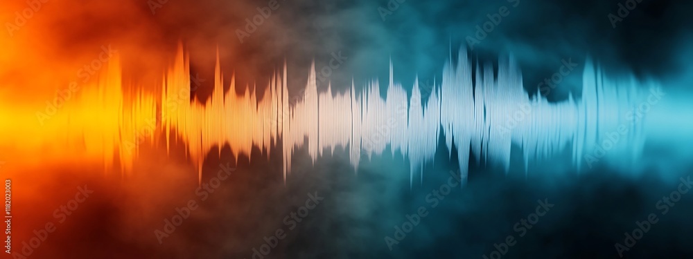 Poster stunning abstract digital showcasing the vibrant and dynamic visualization of sound waves pulsing an