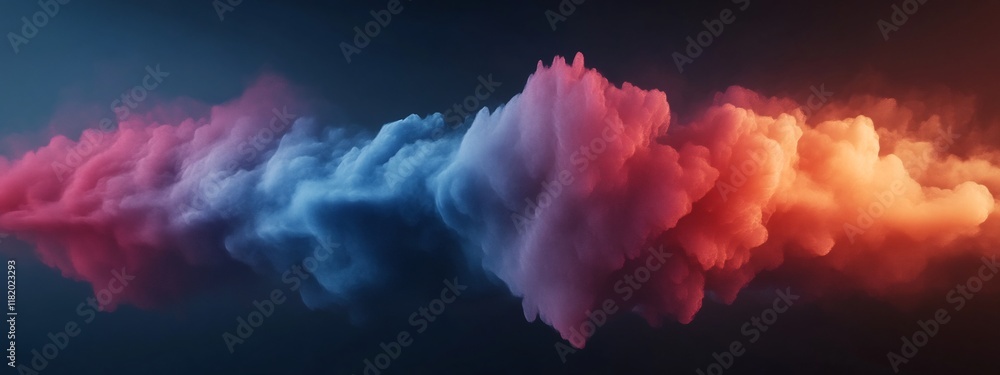 Poster mesmerizing 3d spectrogram visualization showcasing the dynamic frequency content of a thunderstorm 