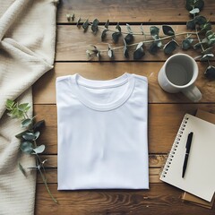 Mock up of white t-shirt