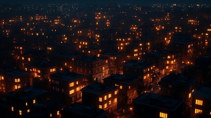 Night view of Istanbul city with city lights and skyline at sunset, featuring buildings, bridges, and a dark sky, showcasing the urban landscape and downtown architecture
