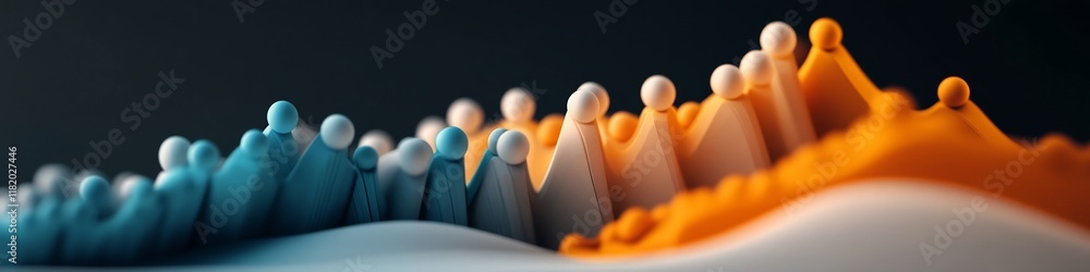Poster captivating 3d rendered abstract visualization showcasing the frequency distribution and trends of e