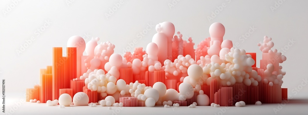Poster visually striking 3d rendered visualization depicting the intricate frequency distribution of consum