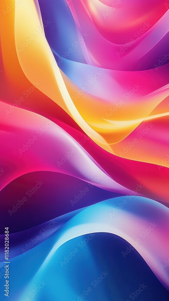 Poster dynamic color flow abstract art digital design vivid waves creative composition motion blur effect