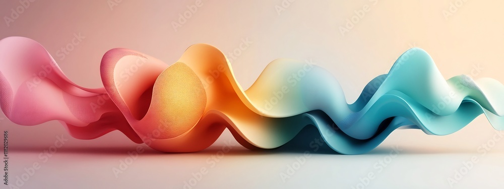 Poster vibrant and dynamic 3d depicting a vibrating membrane producing different frequencies of sound waves