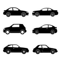 Collection of Silhouettes of Various Car Types