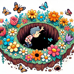 flowers and butterflies