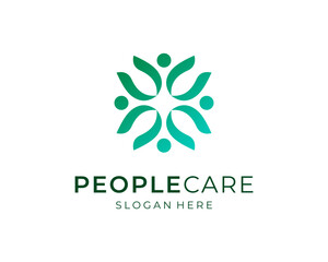 Community People Care Group Team Together Solidarity Organization Vector Logo Design Illustration