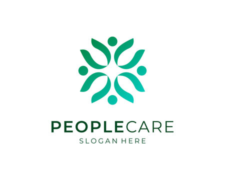 Community People Care Group Team Together Solidarity Organization Vector Logo Design Illustration