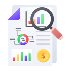 Analyzing projected Revenue based on historical data concept, Sales insights vector color design, Web hosting service Symbol, Computing machines Sign Internet Application Management stock illustration