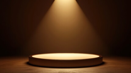 Minimalistic Stage with Spotlight in Dark Background for Presentations