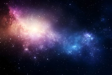 Fototapeta premium Captivating Cosmic Landscape of Glowing Nebulae and Shimmering Stars in the Galactic Expanse