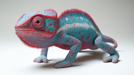 Obraz premium Colorful Chameleon Illustration with Unique Texture and Design