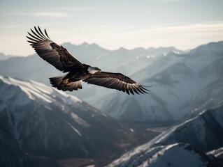 Majestic Eagle Wings in Full Flight: A Symbol of Power, Eagle Wings Spread Wide, Wings Fully Extended ,Eagles Soaring Above the Earth