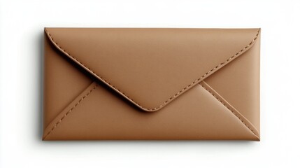Elegant Brown Envelope on Smooth White Surface for Professional Use