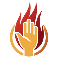 Creative Fire Hand Holding Logo