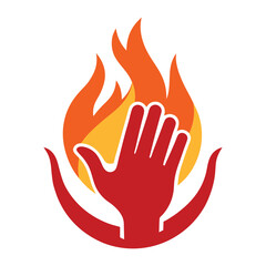 Creative Fire Hand Holding Logo