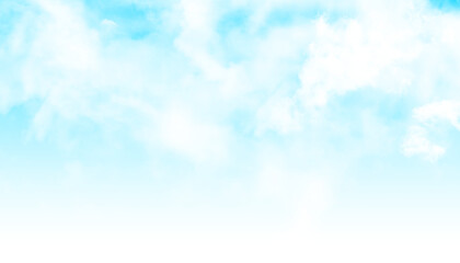 Transparent Cloudy Sky Background with Soft White Clouds and Blue Hue on a transparent background