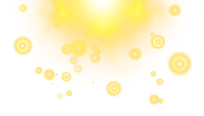 Glowing Golden Light Particles on Transparent Background for Overlay Effects