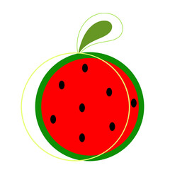 Watermelon illustration with bright colors and beautiful shapes.