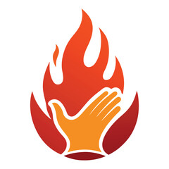 Creative Fire Hand Holding Logo
