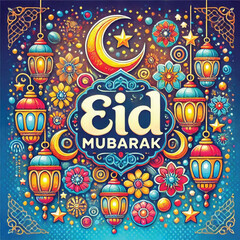 Obraz premium vector eid mubarak, muslim holiday