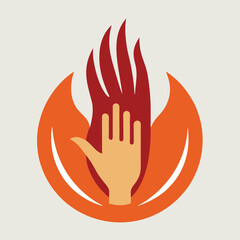 Creative Fire Hand Holding Logo