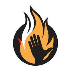 Creative Fire Hand Holding Logo
